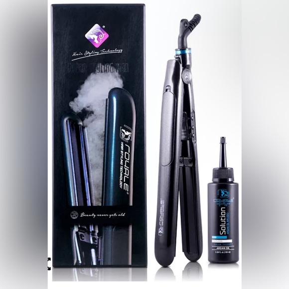 ROYALE Ceramic Tourmaline Vapor Styling Straightener with Argan Infusion Oil